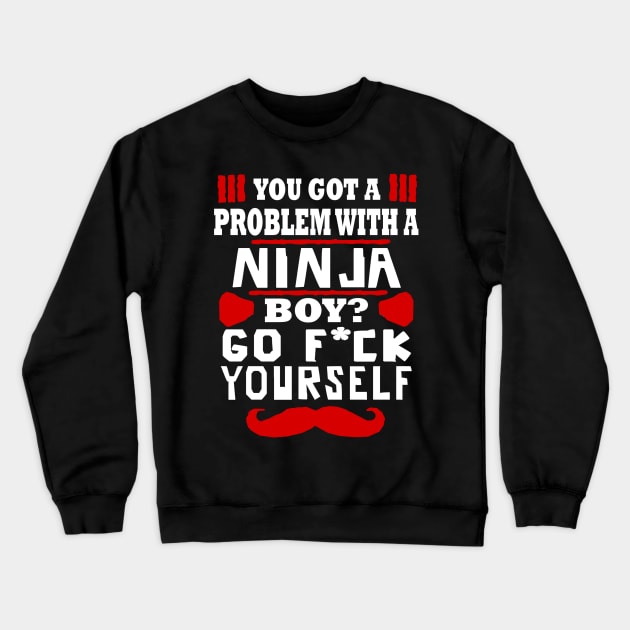 Ninja Samurai Katana Boy Hobby Gift Idea Crewneck Sweatshirt by FindYourFavouriteDesign